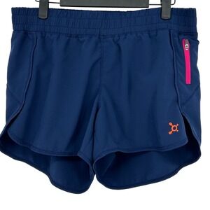 Orangetheory Fitness Womens Navy Blue Running Shorts Medium Zipper Pocket